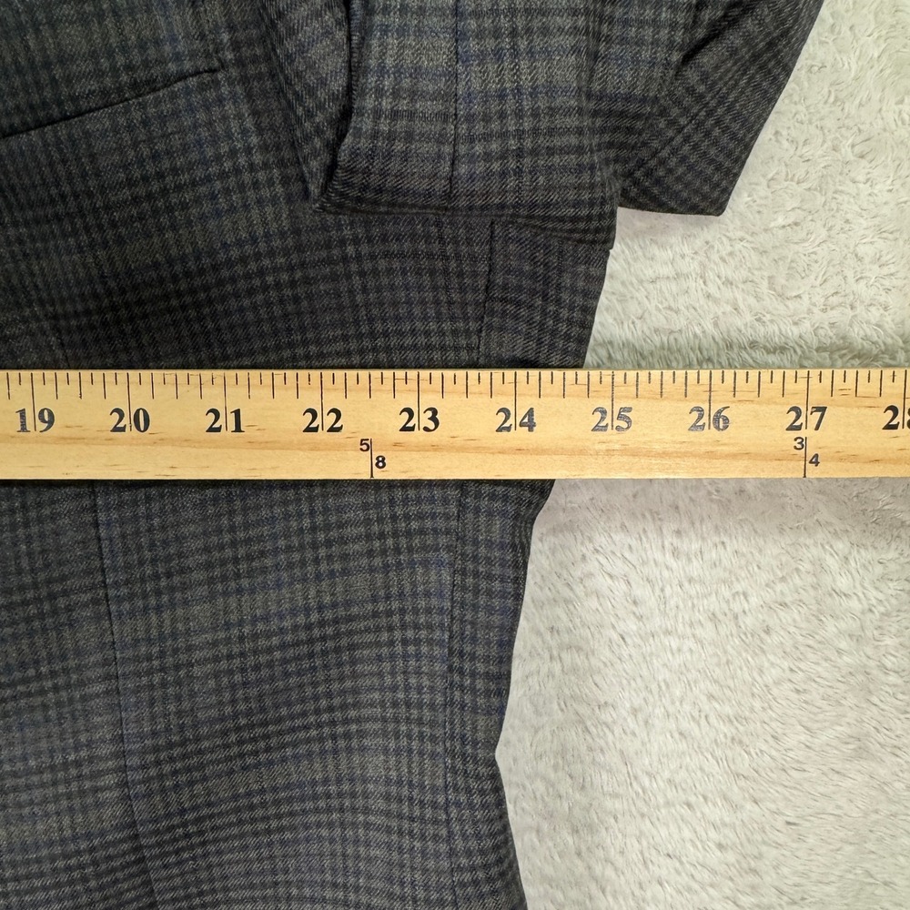 Jos‎ A Bank Mens 48R Silk Wool Plaid Sport Coat Blazer Jacket Charcoal Blue EUC - Picture 7 of 11